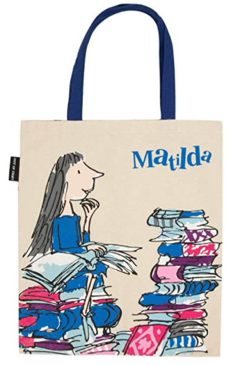 Matilda canvas tote bookish gift for fans of Roald Dahl. what to get for a bookworm
gifts every book lover or reader needs
gifts for bookworms