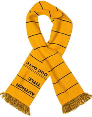 Library Card bookish scarf for book nerds and bibliophiles. Best bookish gifts for people who love books and novels