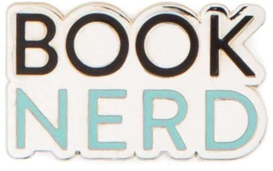 Book nerd enamel pin gift for book lovers, literary-themed ideas for readers, gifts for bookworms, gifts for book lovers from Amazon