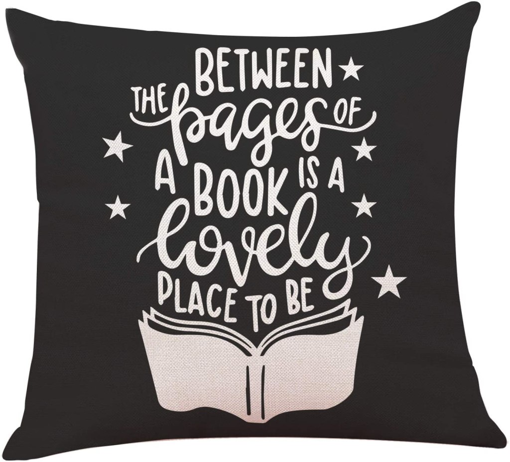 Between the Pages of a Book pillow cover makes a great gift for book worms. Best gifts for book lovers. Includes gifts every book lover or reader needs.
